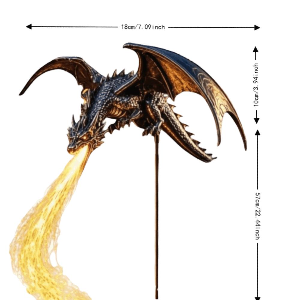 Resin Solar Dragon Fire Garden Light Solar Powered Solar Garden Light for Lawn Yard Patio Decor