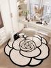Camellia Shaped Crystal Pile Carpet Living Room Bedroom Cloakroom Dressing Room Study Room Decorative Non-slip Carpet