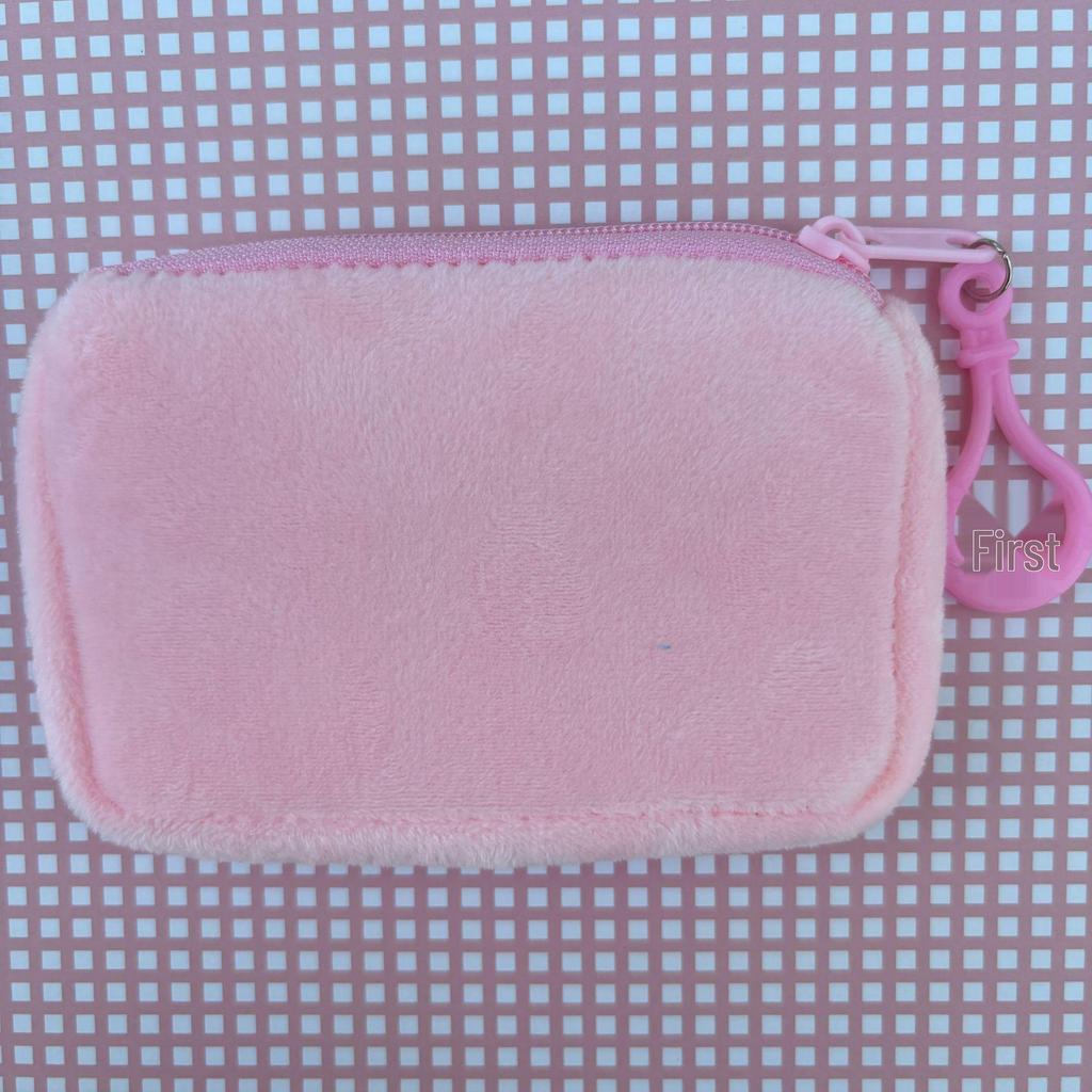 Solid Color Plush Coin Purse & Earphone Case - Cute, Simple Storage Pouch