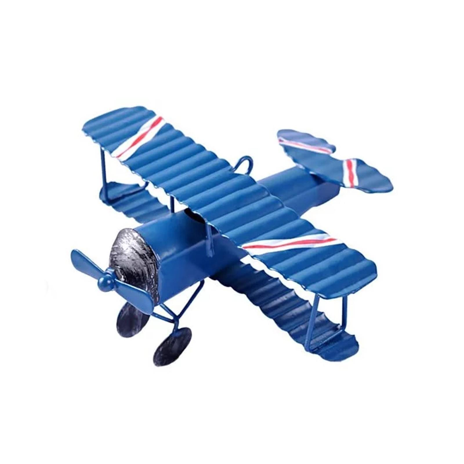 

Ретро железная маленькая модель самолета, украшения, креативный железный маленький самолет, поделки, украшения для дома One Size синий