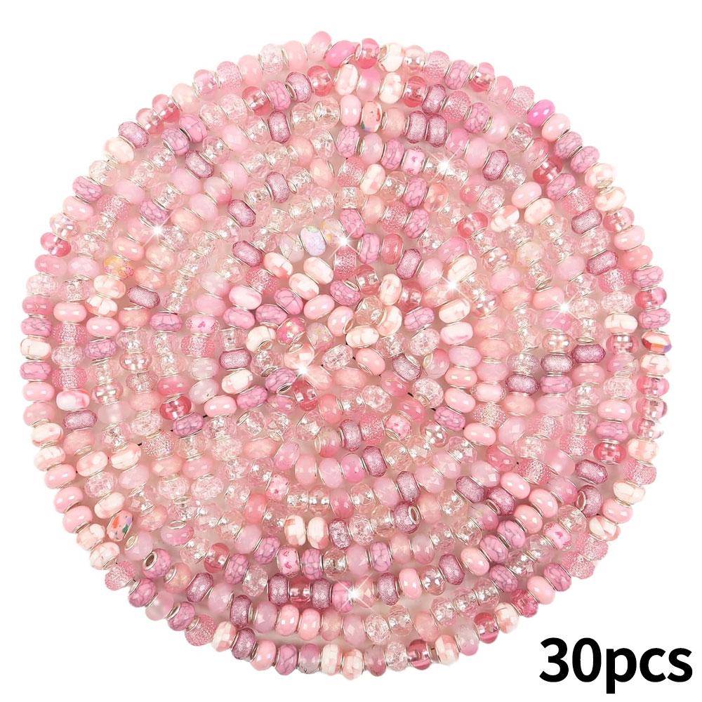 Mărgele cu găuri mari în stil european de rășină 30/50/100, margele distanțiere pentru producția de bijuterii, diverse margele mari europene libere și colorate