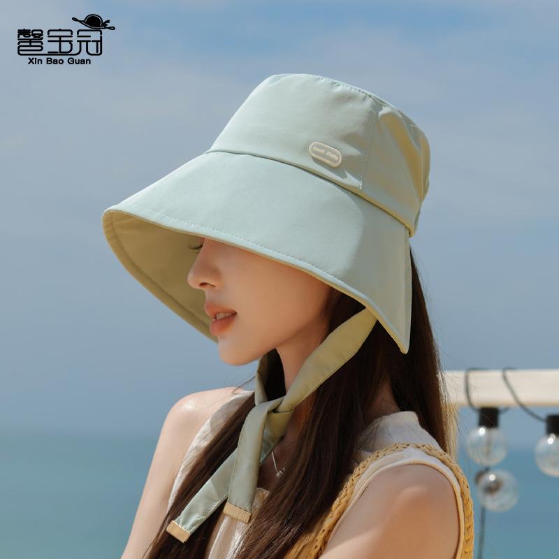 Summer casual versatile sun hat children outdoor cycling face cover sun hat surrounded by big eaves show face small bucket hat