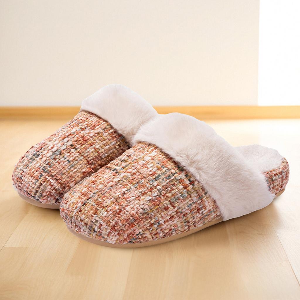 Stylish And Versatile Platform Slippers For Women Design Perfect For Indoor Use Warm And Slip With Fleece Women%27s+slippers