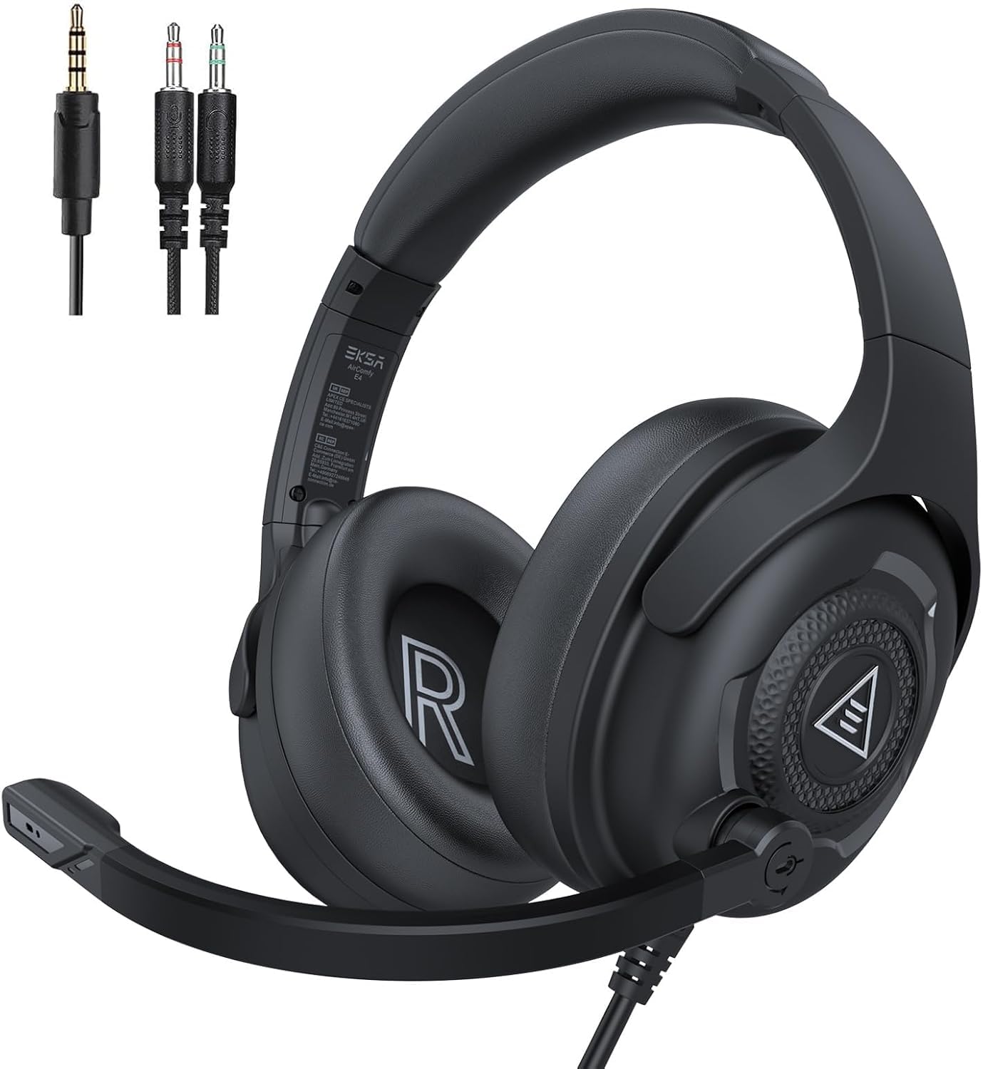 

EKSA Gaming Headset, Wired with Microphone, 3.5mm Connection, Lightweight (263g), Noise Cancelling, Unidirectional Microphone, Gaming Headset for PC,