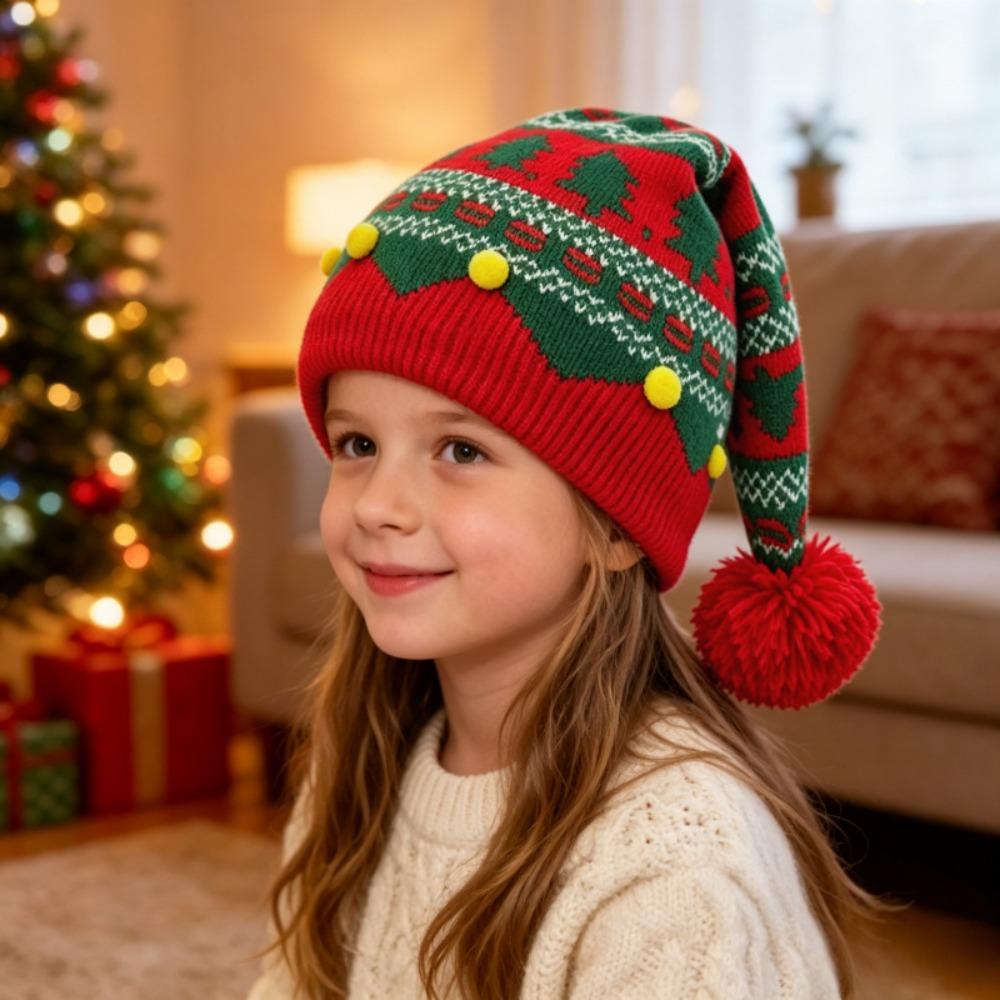 Warm Xmas Baby Beanie Knit Hat Crochet Christmas Tree Santa Hat  Adults Children