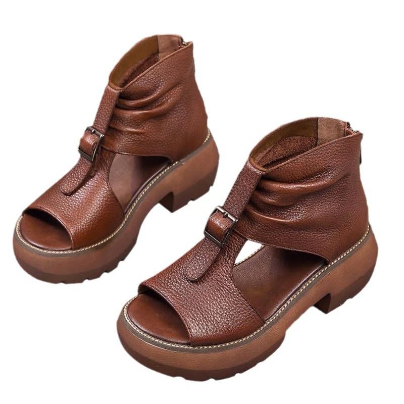 New Women Sandal Fashion Summer Versatile Thick Soled Women Shoe Classic Elegant Temperament Simple Roman Shoe Retro Daily Pumps