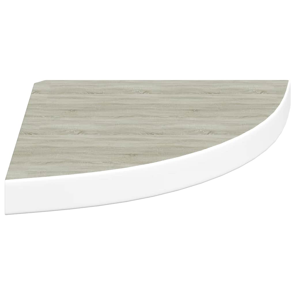 Vidaxl Narożna Półka Ścienna, Dąb I Biel, 35X35X3,8 Cm, Mdf