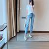 Nordic Niche TOT Original Classic Mid-High Waist Straight-Leg Twisted Seam Washed Jeans