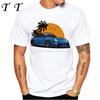 New Summer Men Short Sleeve RWB 997 Manga Style It All Starts With A Dream Car Classic T-Shirt Hip Hop Boy White Casual Tees