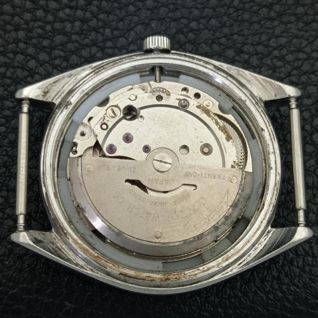 JAPAN VINTAGE CITIZEN AUTOMATIC 8200 MENS BLACK COLOR DIAL WATCH a702753-1 R210-a702753