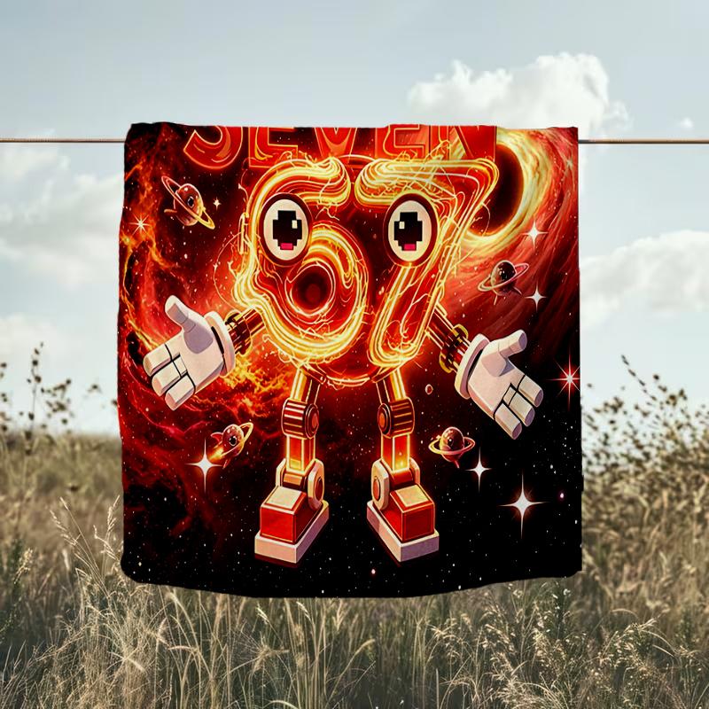 1PC Custom Name "Six-Seven Cosmic Robots" Outdooor Flannel Blankets Throw Blanket All-Season Throw Gift Bedspread for Couch, Bed, Camping Holiday Birt