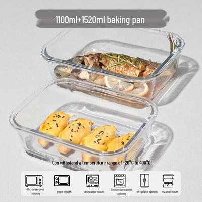 Saikeyou Rectangular High Borosilicate Glass Roasting & Serving Dish Set