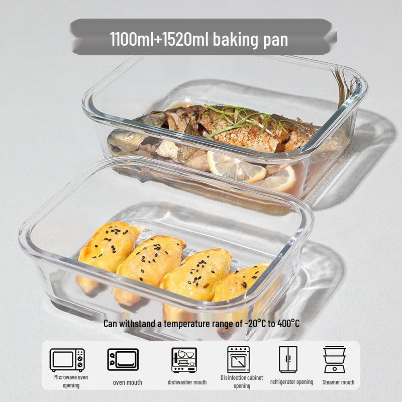 

Saikeyou Rectangular High Borosilicate Glass Roasting & Serving Dish Set