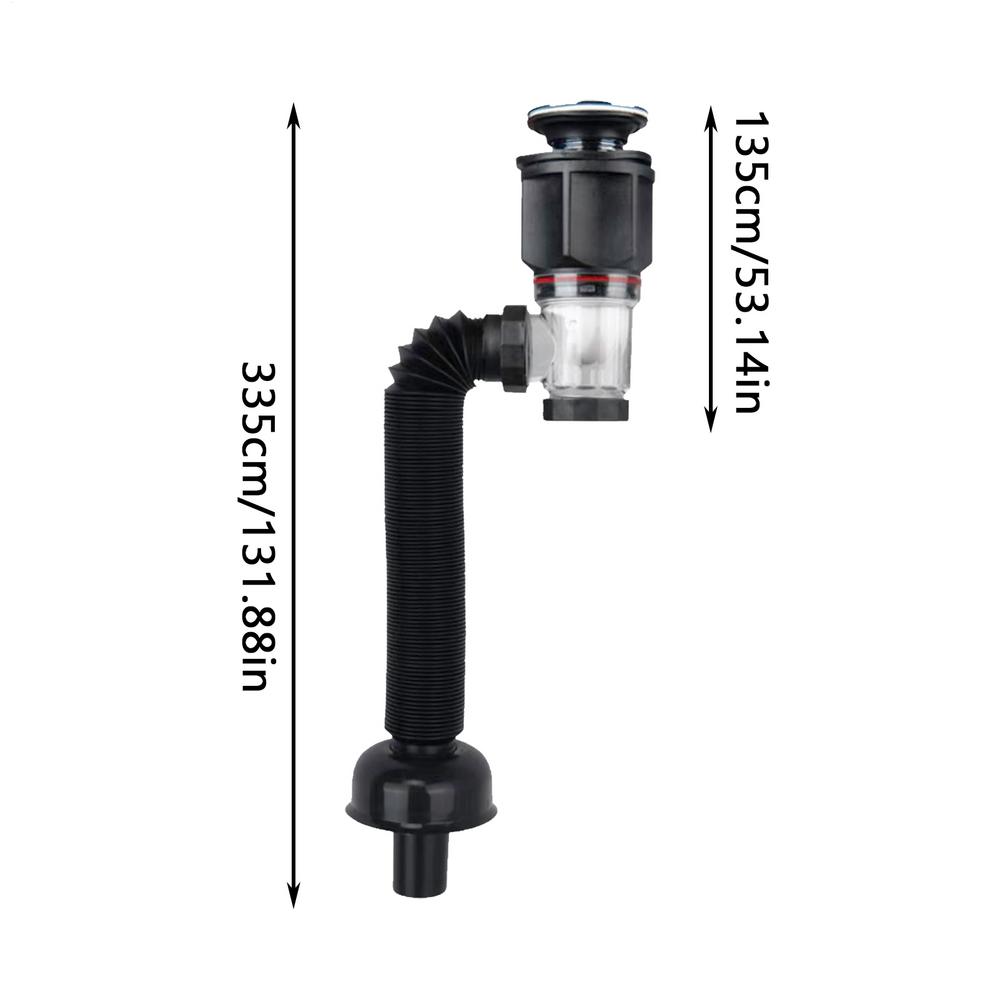 

Sink Drain Pipe Kit Drain Tubing Sink Drain Kit Sink Plumbing Kit Bathroom Sink Drain Pipe Replacement Parts Anti-Clog чорний