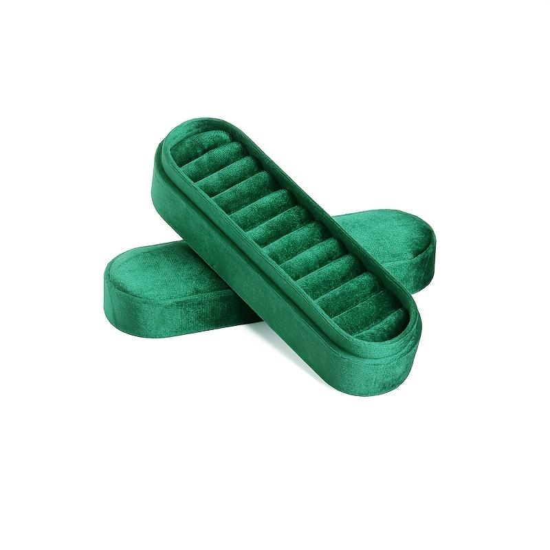 Velvet Oval Ring Display Case  Contemporary Style, Fabric Material, Tabletop Mounting, Perfect for Rings, No Electricity Required, Jewelry Boxes