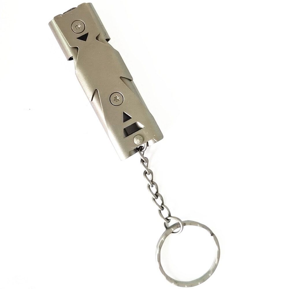 6 Colors High Decibel Whistle Stainless Steel Double Pipe Whistle Camping Hiking Tool  Outdoor Tool