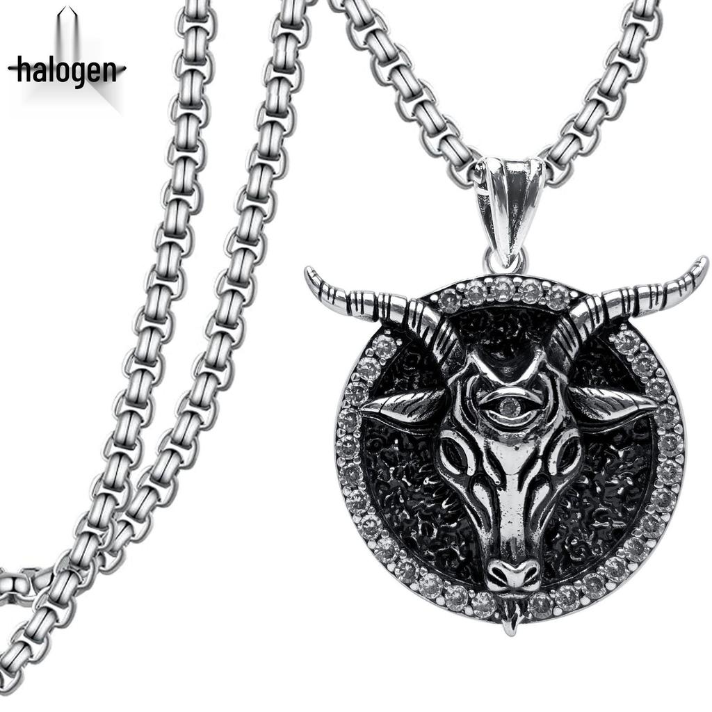 Xiweier Retro Bull Head Necklace - Unisex Copper Pendant