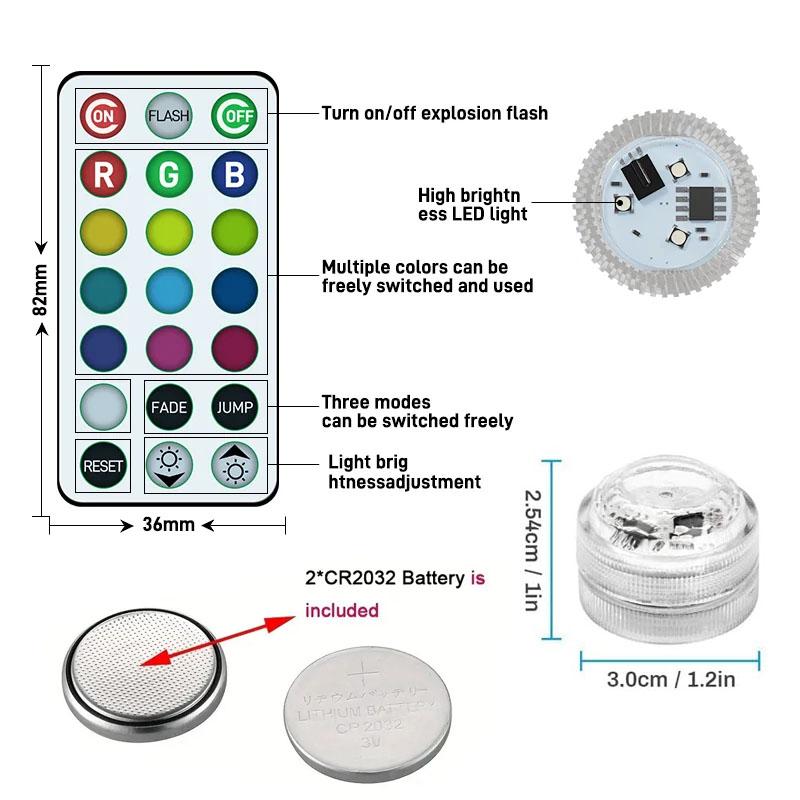 Wireless LED Car Interior Ambient Light Remote Control 13 Colors Diamond Diving Light Auto Roof Foot Atmosphere Lamp Decoration