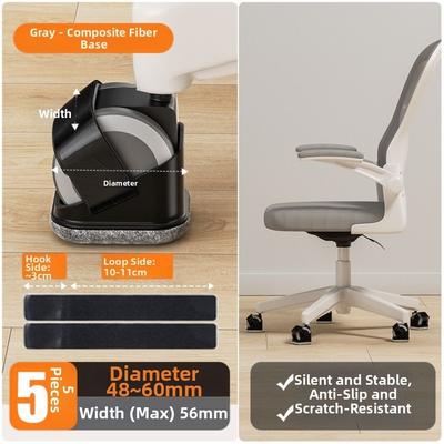 5 Stück Riemen-Design Stuhlrollen-Schutz Anti-Rutsch Vliesstoff Filzboden Möbelpolster Reduziert Lärm Kratzfest