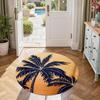 Coconut Tree Round Floor Mat Suitable for Living Rooms Foyer Hallway Study room Anti-slip Round Rug Office home decor