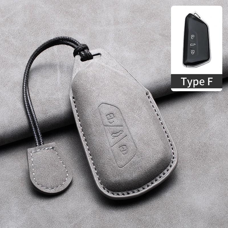 Leather Car Key Case Cover Fob for Volkswagen VW Polo Golf Passat Tiguan Beetle Caddy T5 Up Eos Skoda Seat Leon Altea Octavia