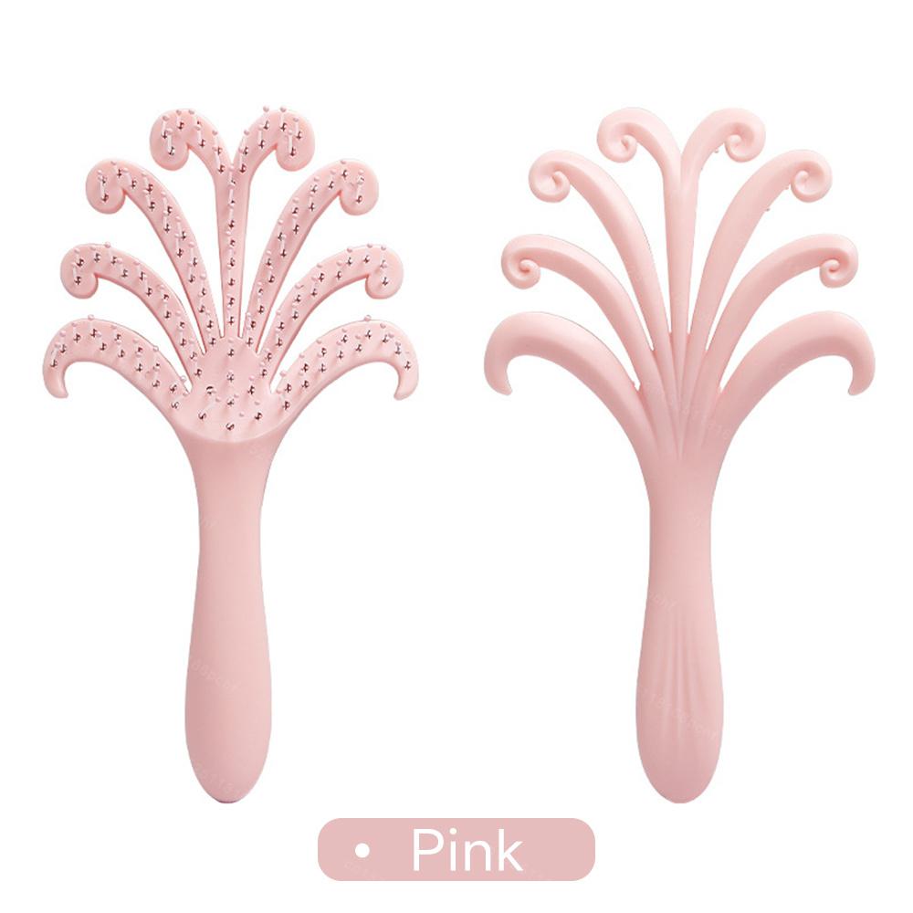 

Расческа для массажа осьминог Расческа для спутанных волос Щетка для волос Массаж Антистатик Парикмахерский инструмент для укладки для всех типов волос Путешествия Домашний розовый