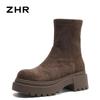 ZHR 2024 New Winter Stretch Boots: Short, Thick-Soled, Velvet-Lined, Trendy, Tall & Slimming Design.