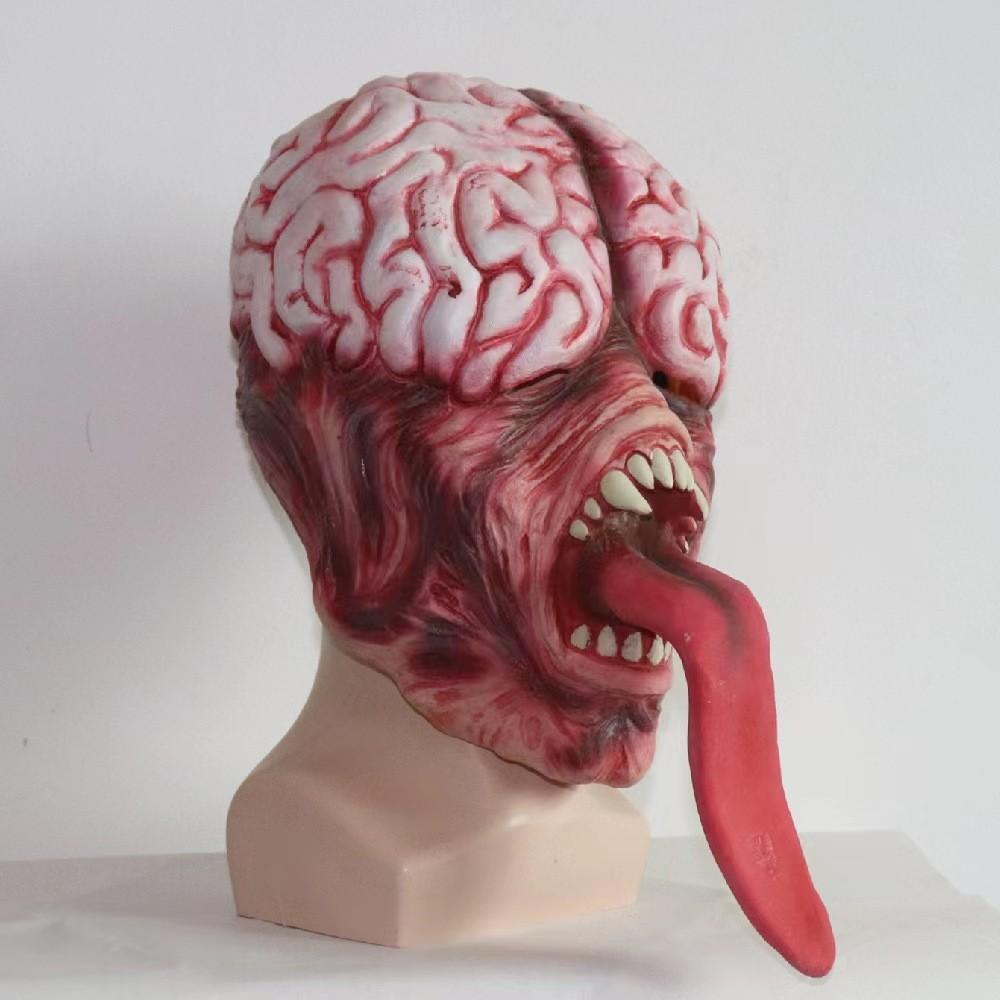 Resident Evil Long-Tongued Mask Halloween Horror Scary Monster Mutant Brain-Blasting Headgear