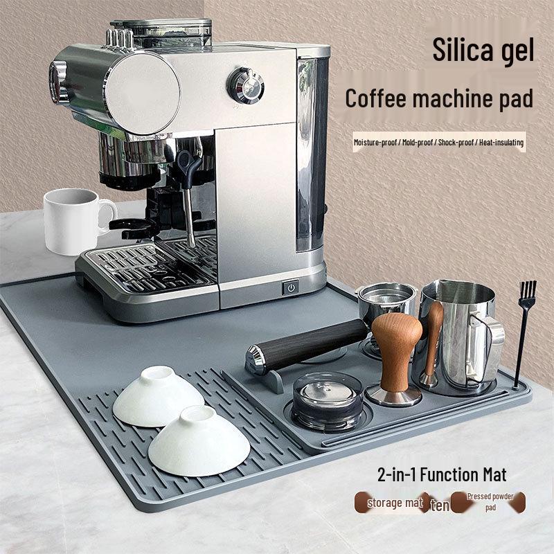 Coffee Machine Anti-Slip Silicone Mat: Bar Counter Mat, Draining Mat, Cocktail Strainer, Heat Insulator, Coaster, Tamper Mat.