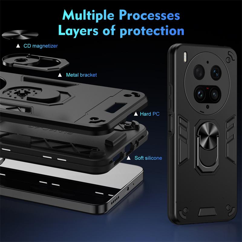 Military Grade Armor Case for Vivo X300 Ultra Protective Cover Shockproof Ring Stand Holder Fundas Coque