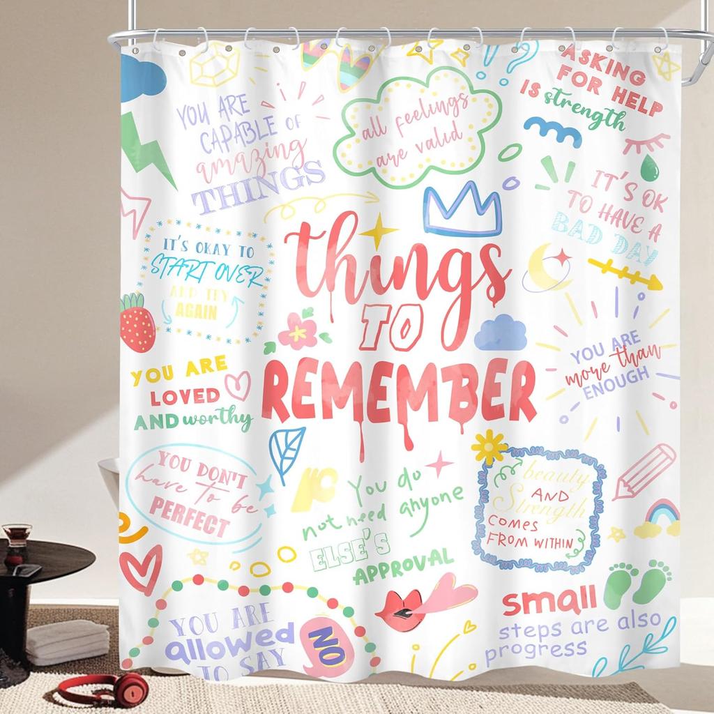 Kids Shower Curtain Cute Cartoon Alphabet ABC Sea Animal Blue Educational Ocean Bathroom Curtain Set Baby Boys Girls BathCurta