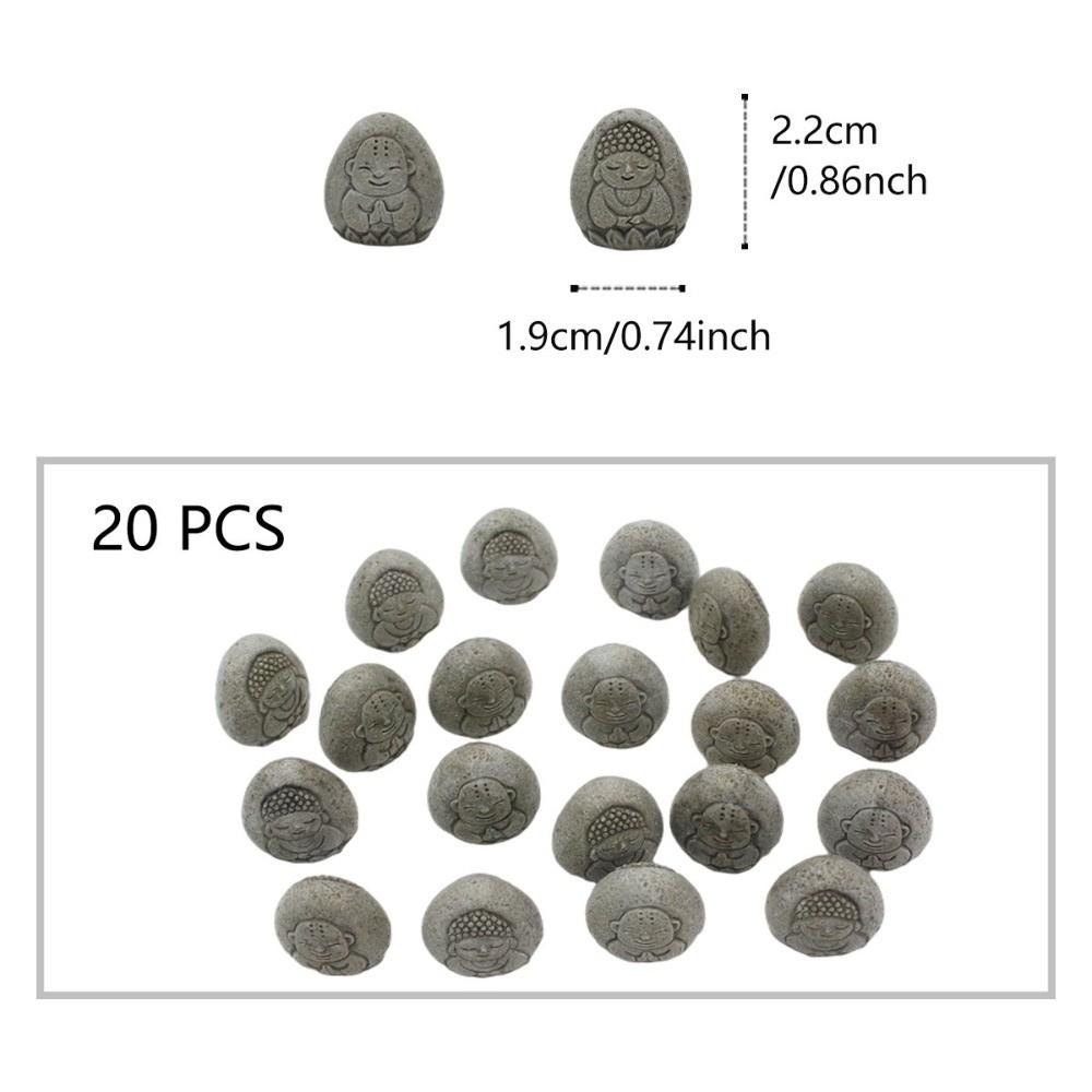 20pcs/set Handmade Buddha Statue Realistic Exquisite Flower Pot Decor Mini Size Durable Paving Stone Tabletop Display