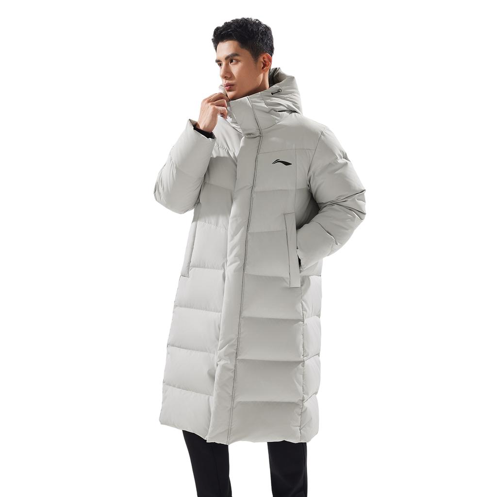 Li-Ning Windproof Water-Resistant Warm Hooded Down Jacket Men Outerwear AYMV217-1