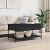 VidaXL Coffee Table, End Table with Adjustable Feet, Side Table with Storage Living Room Interior, Modern, Black Wood 845346