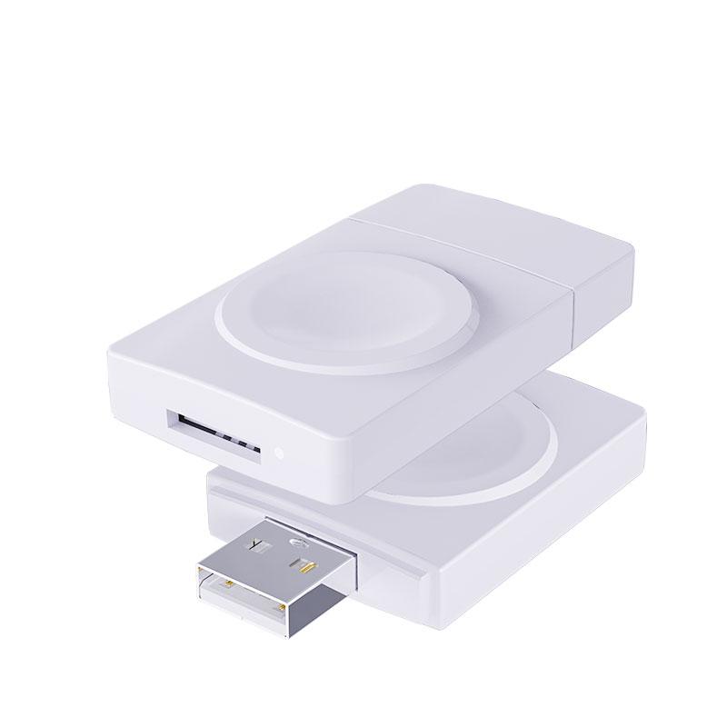 Pocket Size Smart Watch Magnetic Wireless Charger Portable USB Plug Play TF Card Reader Watch Wireless Charger for iWatch