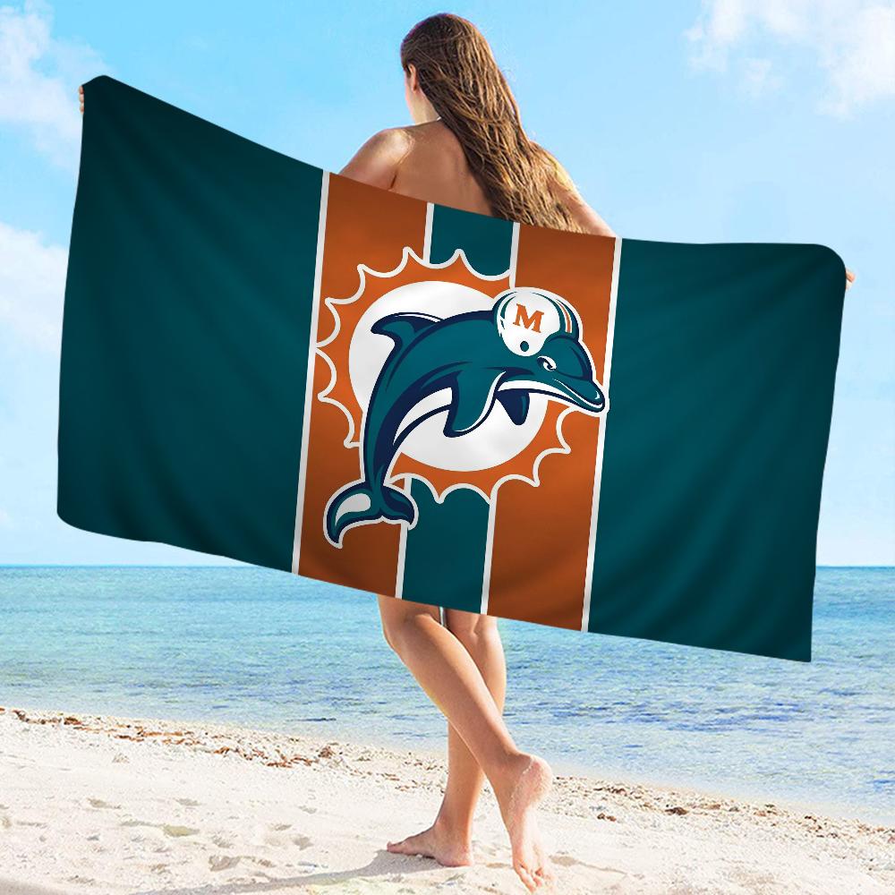 M-Miami D-Dolphins Towel Microfiber Beach Towel Absorbent Quick Dry Soft Yoga Swimming Resort Mountain Climbing Towel