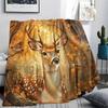 Deer Print Flannel Blanket, High Quality Comfortable for All Seasons, Home Decor, Warmth and Comfort, Perfect for Christmas Gifts