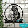 Personalized Cat Metal Sign Custom Text Handmade Wall Decor Durable Outdoor Indoor Art