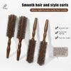 Barber Hair Round Roller Wood Hair Brush Boar Bristle Nylon Hair Comb Hairdressing Combs Round Paddle Brush Women Men Curly Hair