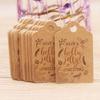 100 Pcs/Set Kraft Paper Gift Tags Merry Xmas Hanging Label Cute Print White Tags