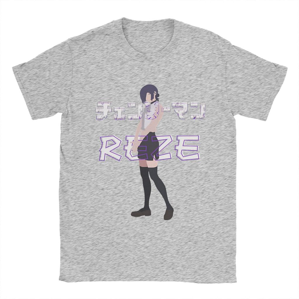 Reze Miękkie Estetyczne Piła Człowiek Fan Art Koszulki Męskie Śmieszne Bawełniane Koszulki Okrągły Dekolt Krótki Rękaw Koszulki 4XL 5XL Odzież