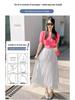 Double-Sided Long Lace A-Line Pleated Skirt for Women - 2025 Collection