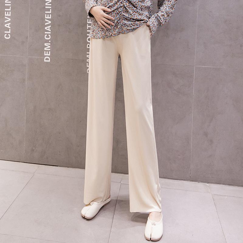 

2025 Spring-Autumn Maternity Wide-Leg Cropped Trousers: Slim, Loose, and Casual XL абрикосовий