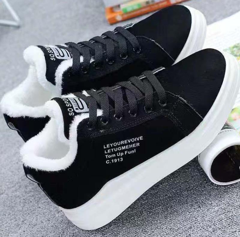 2025 New Winter Outdoor Women Shoes Warm Fur Plush Lady Casual Shoes Lace Up Fashion Sneakers Platform Snow Boots