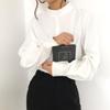 Vintage Stand Collar Loose Lantern Sleeve Shirt for Women Fashion Autumn New Solid Elegant Casual Women's Blouse Button Up Fashion Lady Blouses 25341