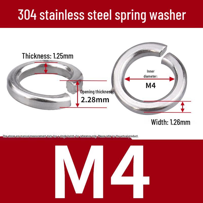 Stainless Steel & Blackened Carbon Steel Spring Washers (M1.6-M42) Elastic Open Washers