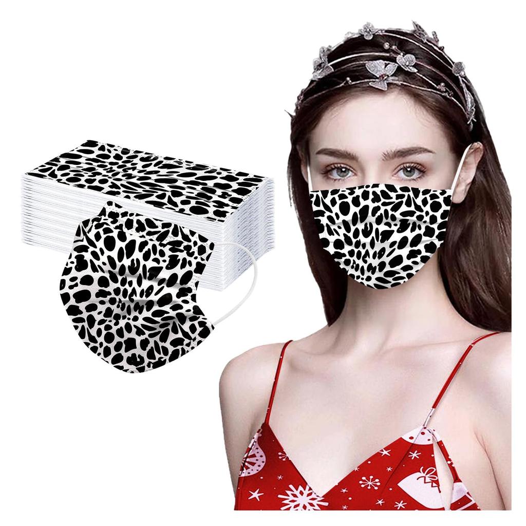 Adult Mask Leopard Printing Disposable Face Mask Industrial 3Ply 10PCS/50PCS