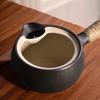 Ceramic Tea Pot with Candle Warmer Kitchenware Kungfu Teapot Set Minimalist Black Ceramic Tea Kettle