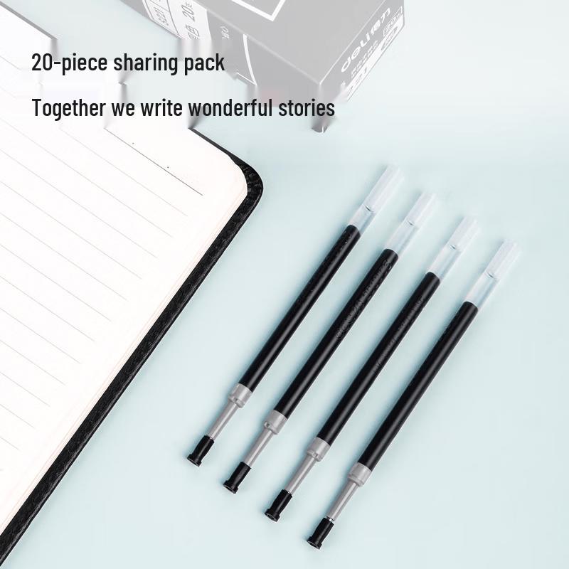 Deli S221 Quick-Drying 0.5mm Black Gel Pen Refills