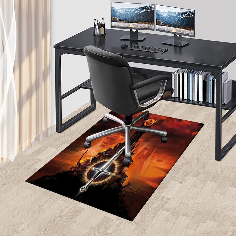 

Lord of the Rings Polyester Office Carpet Chair Mats, Home Decor Dormitory Floor Protector with Anti-Skid Backing, Large Area Coverage,Chris 60cm by 90cm